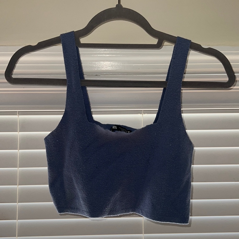 Zara blue cropped tank